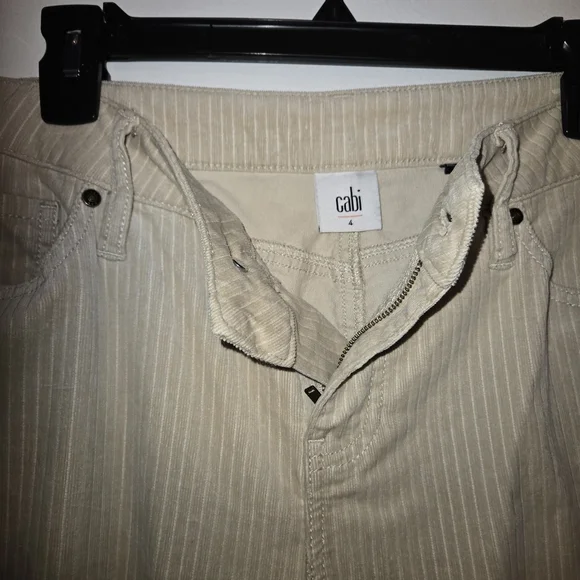 Cabi Beige Corduroy Wide-Leg Pants - Picture 3 of 6